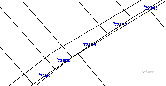 Parcela st. 723/11 v KÚ Horní Kounice, Katastrální mapa