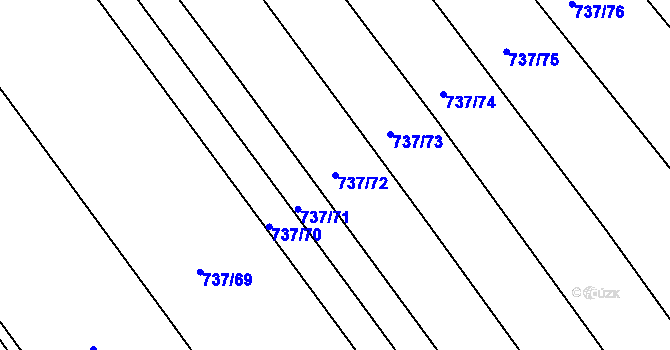 Parcela st. 737/72 v KÚ Horní Kounice, Katastrální mapa