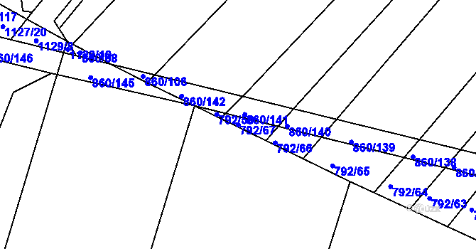 Parcela st. 792/67 v KÚ Horní Kounice, Katastrální mapa