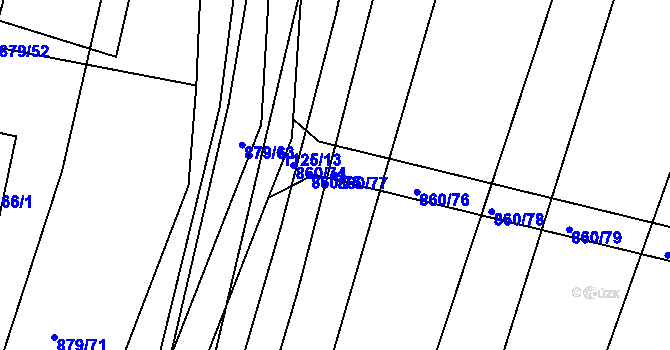Parcela st. 860/77 v KÚ Horní Kounice, Katastrální mapa