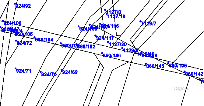Parcela st. 860/146 v KÚ Horní Kounice, Katastrální mapa