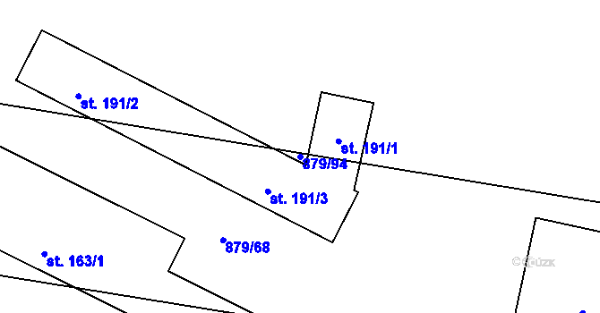 Parcela st. 879/94 v KÚ Horní Kounice, Katastrální mapa