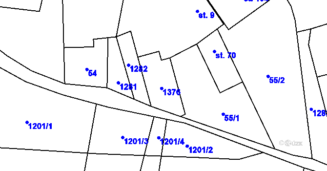 Parcela st. 10 v KÚ Horní Kozolupy, Katastrální mapa