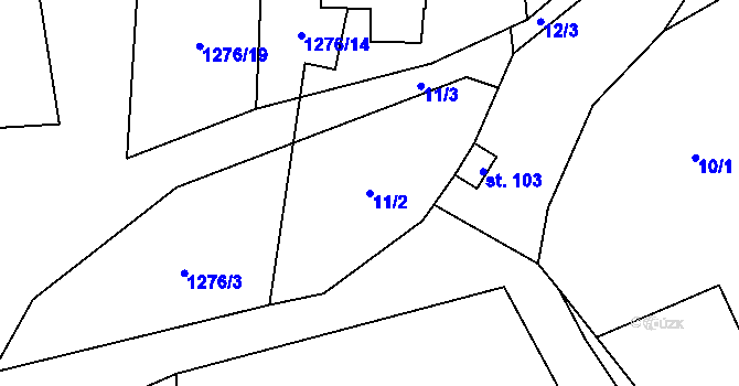 Parcela st. 11/2 v KÚ Horní Kozolupy, Katastrální mapa