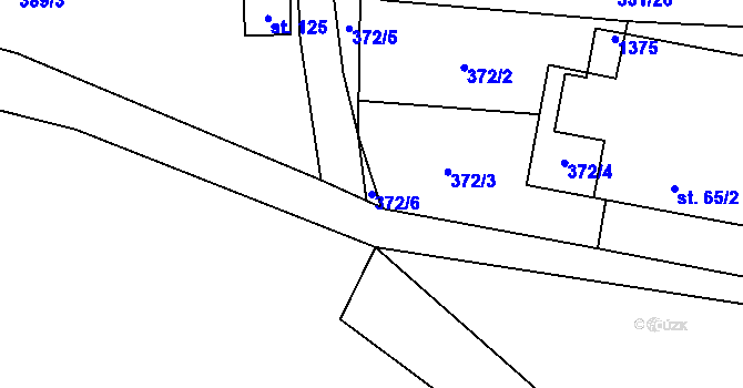 Parcela st. 372/6 v KÚ Horní Kozolupy, Katastrální mapa