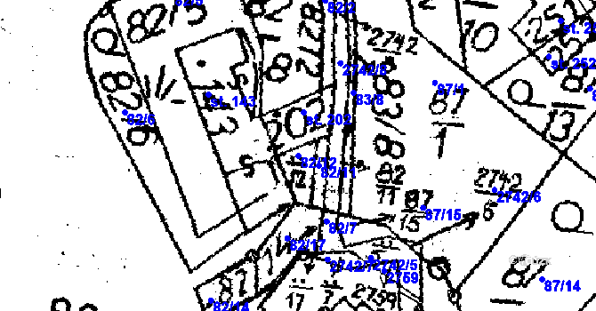 Parcela st. 82/12 v KÚ Horní Krupá u Havlíčkova Brodu, Katastrální mapa