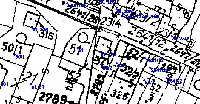Parcela st. 321 v KÚ Horní Krupá u Havlíčkova Brodu, Katastrální mapa