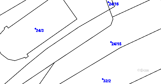 Parcela st. 24/4 v KÚ Bohouňovice II, Katastrální mapa