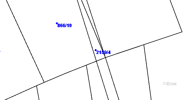 Parcela st. 2159/4 v KÚ Bohouňovice II, Katastrální mapa