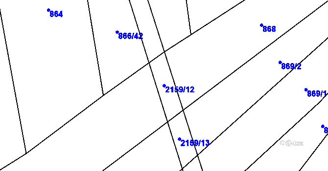 Parcela st. 2159/12 v KÚ Bohouňovice II, Katastrální mapa