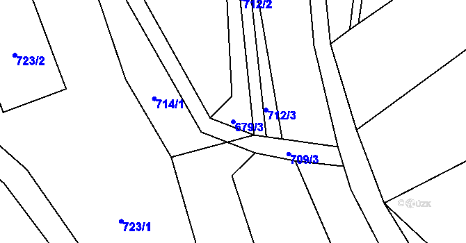 Parcela st. 679/3 v KÚ Dolní Kruty, Katastrální mapa