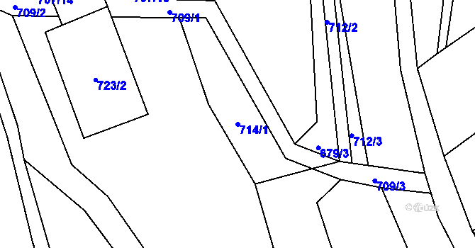 Parcela st. 714/1 v KÚ Dolní Kruty, Katastrální mapa
