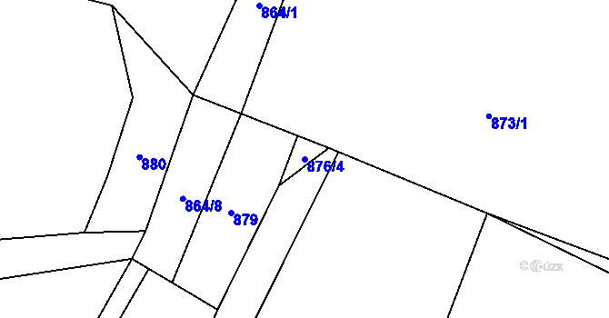 Parcela st. 876/4 v KÚ Dolní Kruty, Katastrální mapa