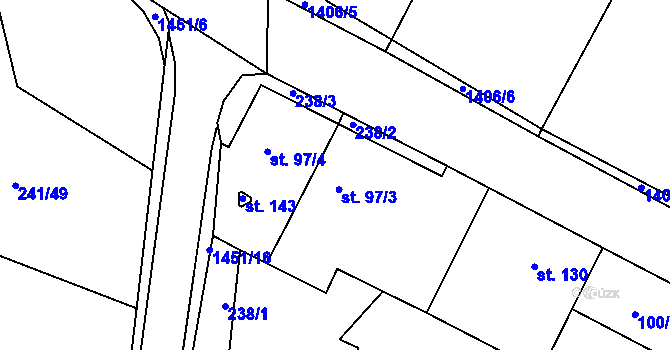 Parcela st. 97 v KÚ Horní Kruty, Katastrální mapa
