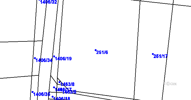 Parcela st. 251/6 v KÚ Horní Kruty, Katastrální mapa