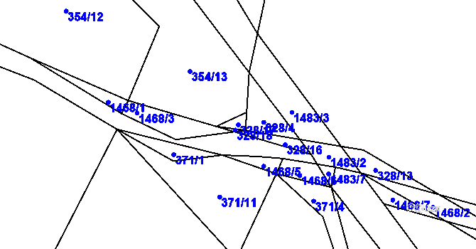 Parcela st. 328/17 v KÚ Horní Kruty, Katastrální mapa
