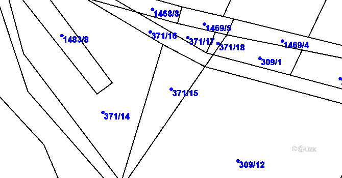 Parcela st. 371/15 v KÚ Horní Kruty, Katastrální mapa