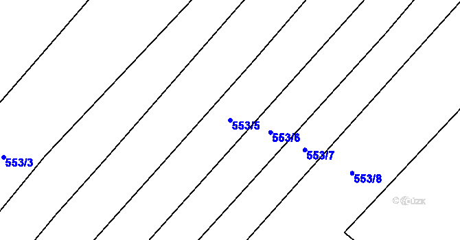 Parcela st. 553/5 v KÚ Horní Kruty, Katastrální mapa