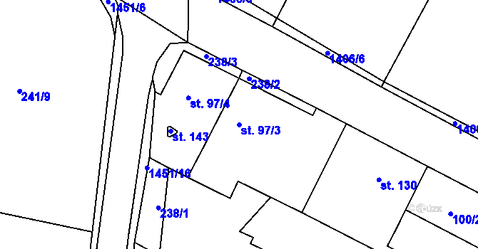 Parcela st. 97/3 v KÚ Horní Kruty, Katastrální mapa