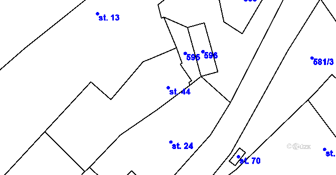 Parcela st. 44 v KÚ Újezdec u Horních Krut, Katastrální mapa
