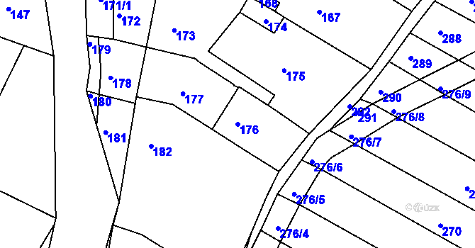 Parcela st. 176 v KÚ Horní Lapač, Katastrální mapa