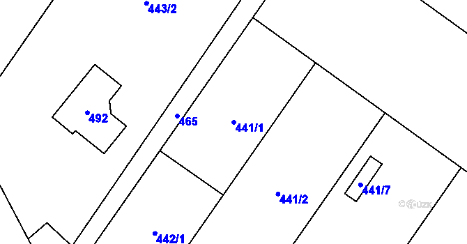 Parcela st. 441/1 v KÚ Horní Lapač, Katastrální mapa