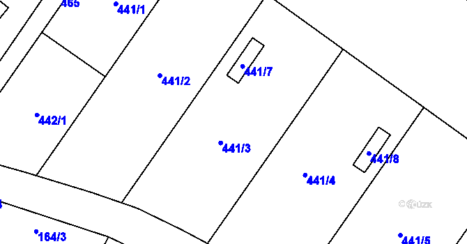 Parcela st. 441/3 v KÚ Horní Lapač, Katastrální mapa