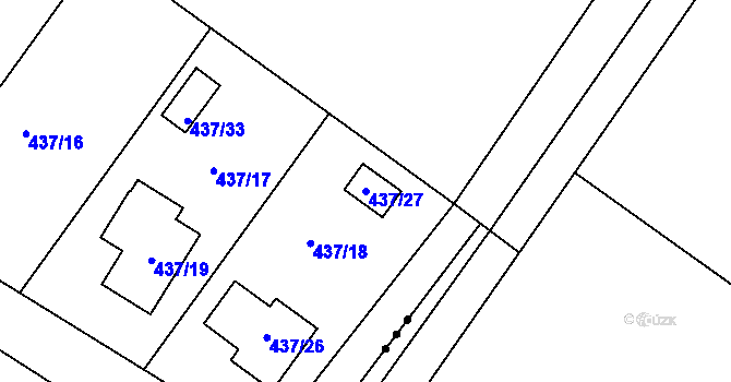 Parcela st. 437/27 v KÚ Horní Lapač, Katastrální mapa