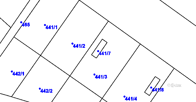 Parcela st. 441/7 v KÚ Horní Lapač, Katastrální mapa