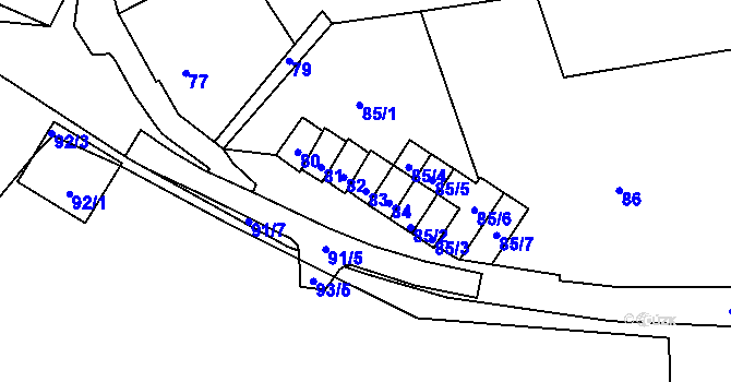 Parcela st. 83 v KÚ Horní Lhota u Blanska, Katastrální mapa