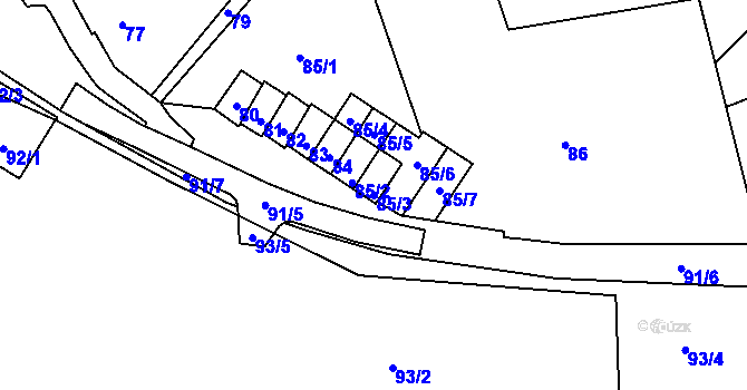 Parcela st. 85/3 v KÚ Horní Lhota u Blanska, Katastrální mapa