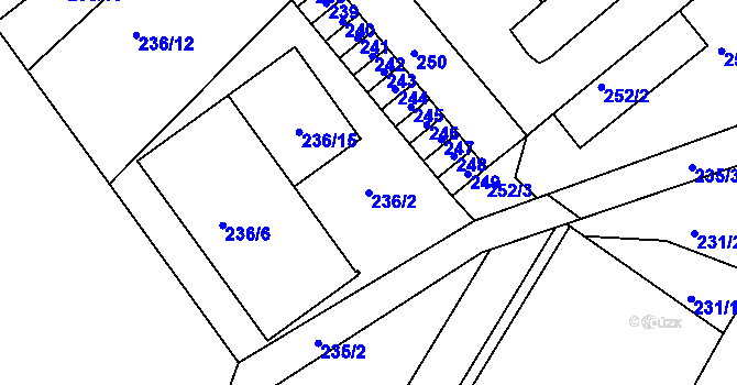 Parcela st. 236/2 v KÚ Horní Lhota u Blanska, Katastrální mapa