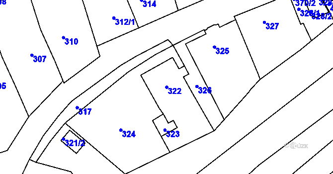 Parcela st. 322 v KÚ Horní Lhota u Blanska, Katastrální mapa