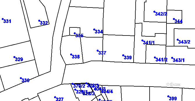 Parcela st. 337 v KÚ Horní Lhota u Blanska, Katastrální mapa
