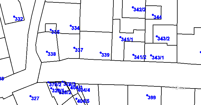 Parcela st. 339 v KÚ Horní Lhota u Blanska, Katastrální mapa