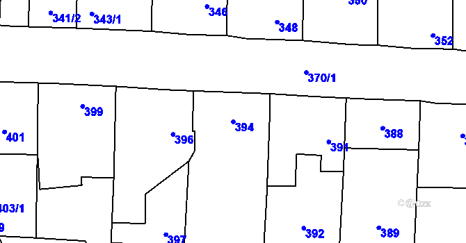 Parcela st. 394 v KÚ Horní Lhota u Blanska, Katastrální mapa