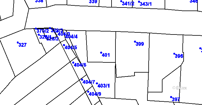 Parcela st. 401 v KÚ Horní Lhota u Blanska, Katastrální mapa