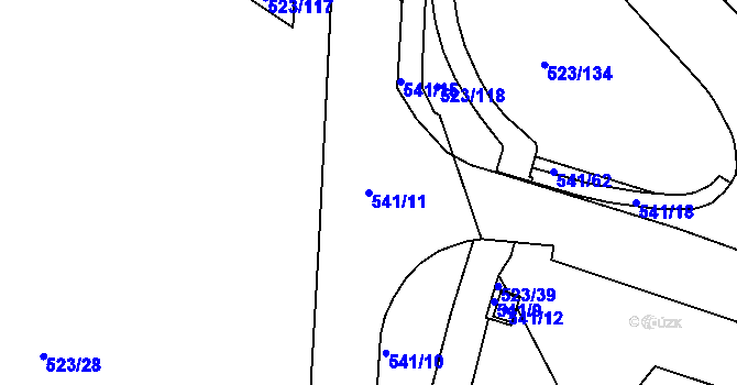 Parcela st. 541/11 v KÚ Horní Lhota u Blanska, Katastrální mapa