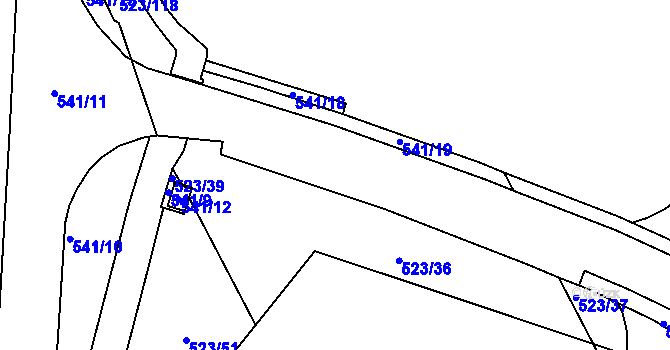 Parcela st. 541/20 v KÚ Horní Lhota u Blanska, Katastrální mapa