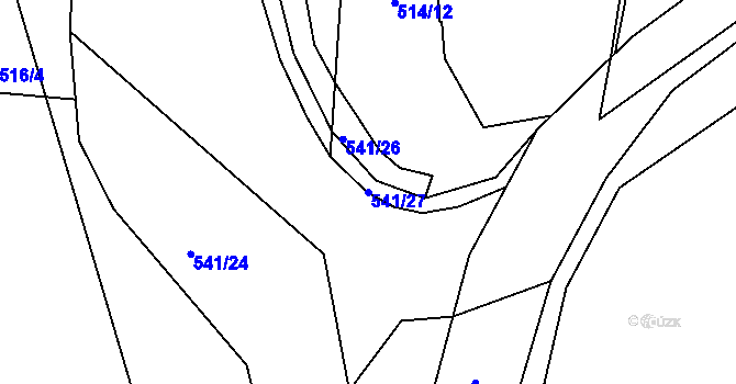 Parcela st. 541/27 v KÚ Horní Lhota u Blanska, Katastrální mapa