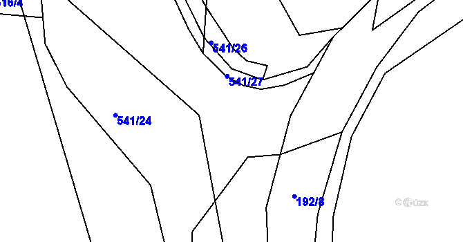 Parcela st. 541/28 v KÚ Horní Lhota u Blanska, Katastrální mapa