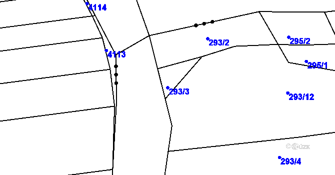 Parcela st. 293/3 v KÚ Horní Lhota u Blanska, Katastrální mapa