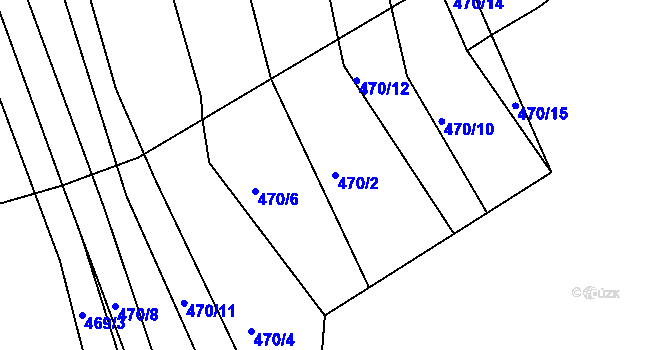 Parcela st. 470/2 v KÚ Horní Lhota u Blanska, Katastrální mapa