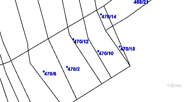 Parcela st. 470/10 v KÚ Horní Lhota u Blanska, Katastrální mapa