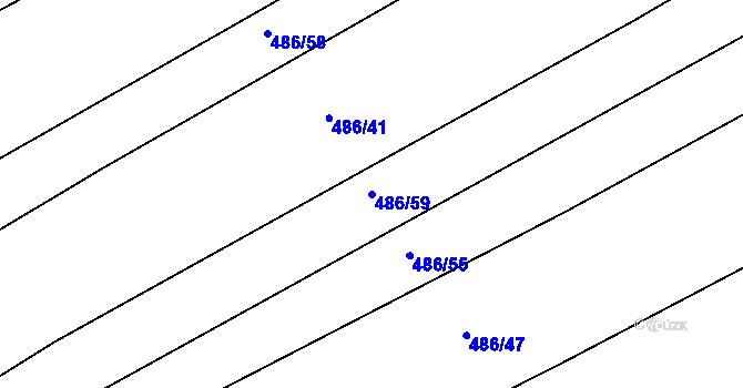 Parcela st. 486/59 v KÚ Horní Lhota u Blanska, Katastrální mapa