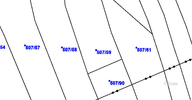 Parcela st. 507/59 v KÚ Horní Lhota u Blanska, Katastrální mapa