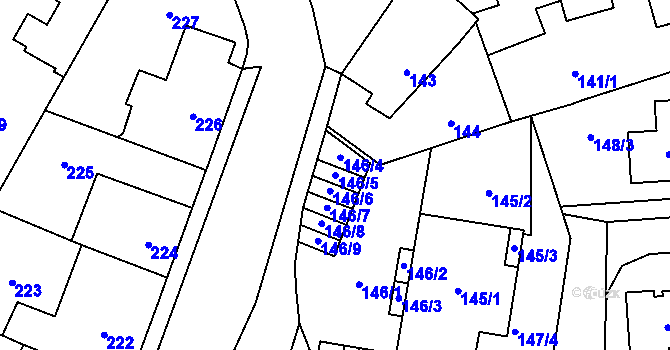 Parcela st. 146/5 v KÚ Horní Lhota u Blanska, Katastrální mapa