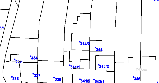 Parcela st. 342/2 v KÚ Horní Lhota u Blanska, Katastrální mapa