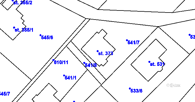 Parcela st. 373 v KÚ Horní Lhota u Ostravy, Katastrální mapa