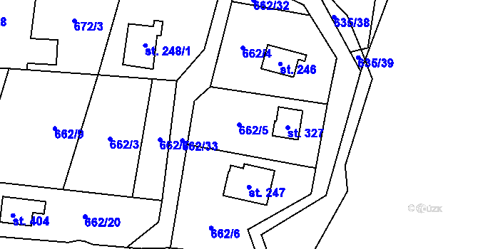 Parcela st. 662/5 v KÚ Horní Lhota u Ostravy, Katastrální mapa